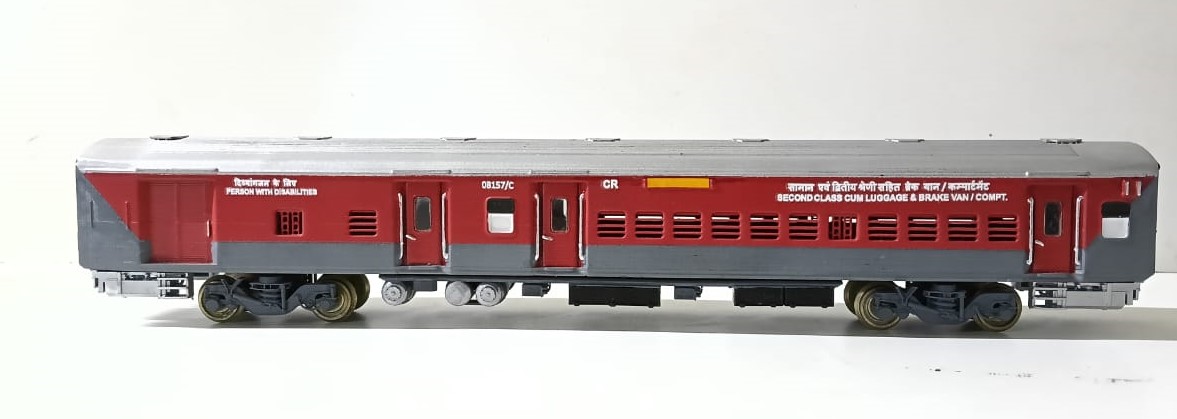 Crealities Lhb SLR Coach Indian Railways Ho Scale Display Model.